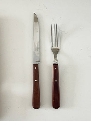 Vintage Teak 12-Piece Cutlery Set