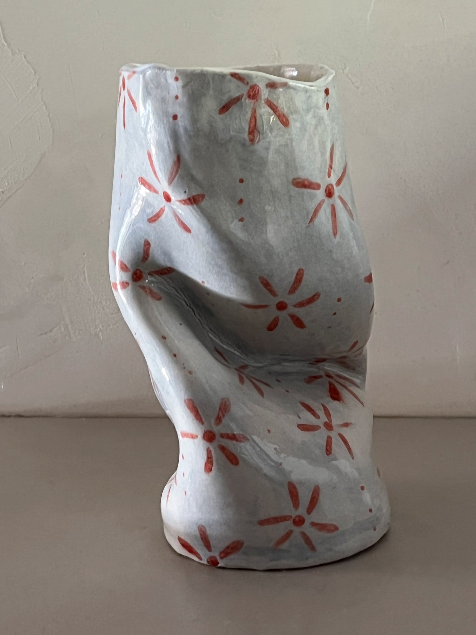 Handmade Printed Twisted Vase