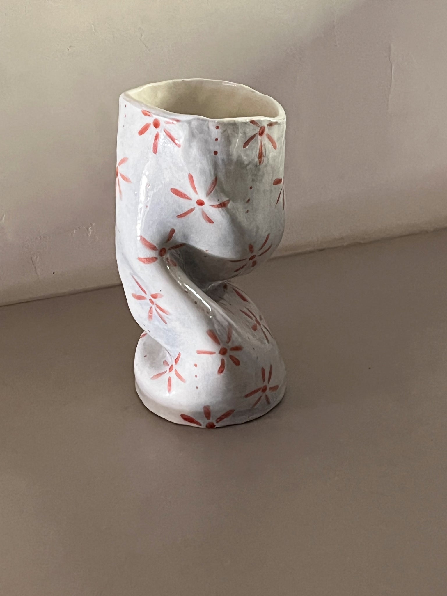 Handmade Printed Twisted Vase