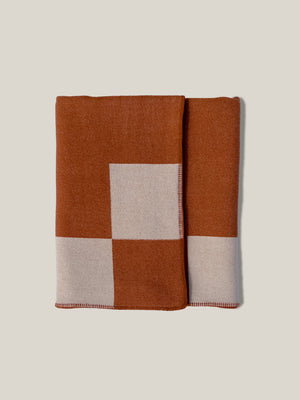 Terracotta Fine Merino Wool Throw Blanket