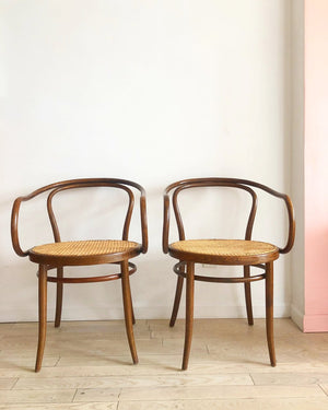 Pair of Mid Century Bentwood B9 Thonet Arm Chairs