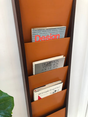 1970 Peter Pepper Products Rosewood Wall Mount Magazine Rack