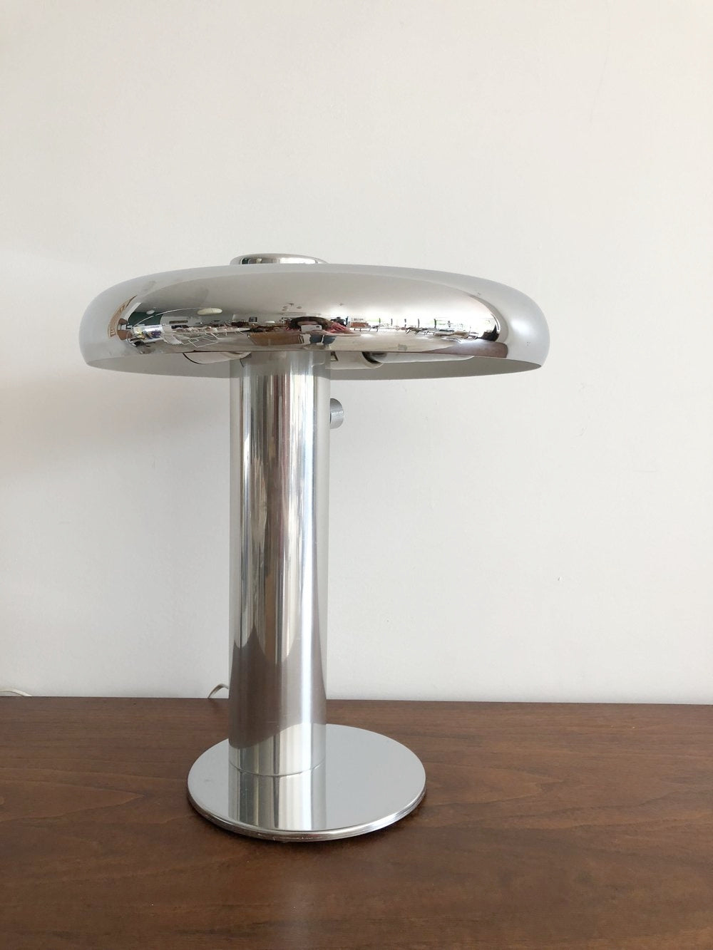 Early 1970s Polished Chrome Table Lamp by Laurel