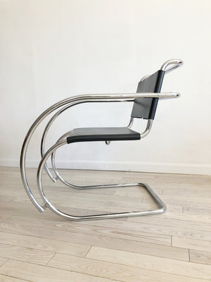 Pair of Mies Van Der Rohe "MR" Chrome and Leather Chairs-Pair of 2