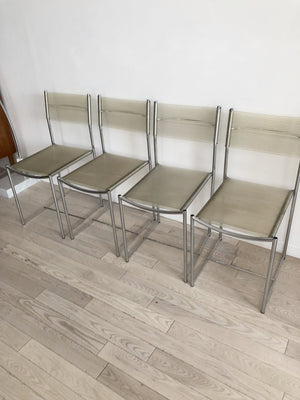 Set of 4, 1970s Italian Clear PVC Spaghetti Chairs by Giandomenico Belotti for Alias