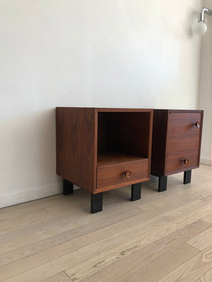 1950s Walnut George Nelson for Herman Miller Pair of Nightstands