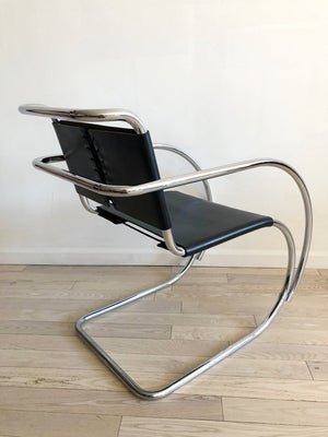 Pair of Mies Van Der Rohe "MR" Chrome and Leather Chairs-Pair of 2