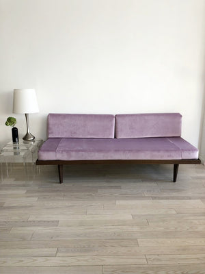 Mid Century Lavender Velvet Daybed Sofa