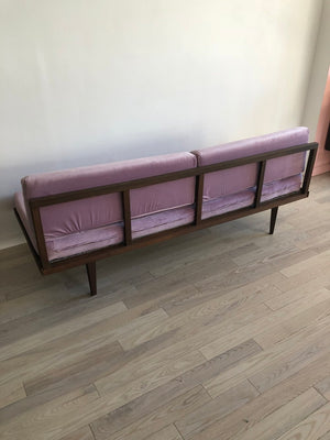 Mid Century Lavender Velvet Daybed Sofa