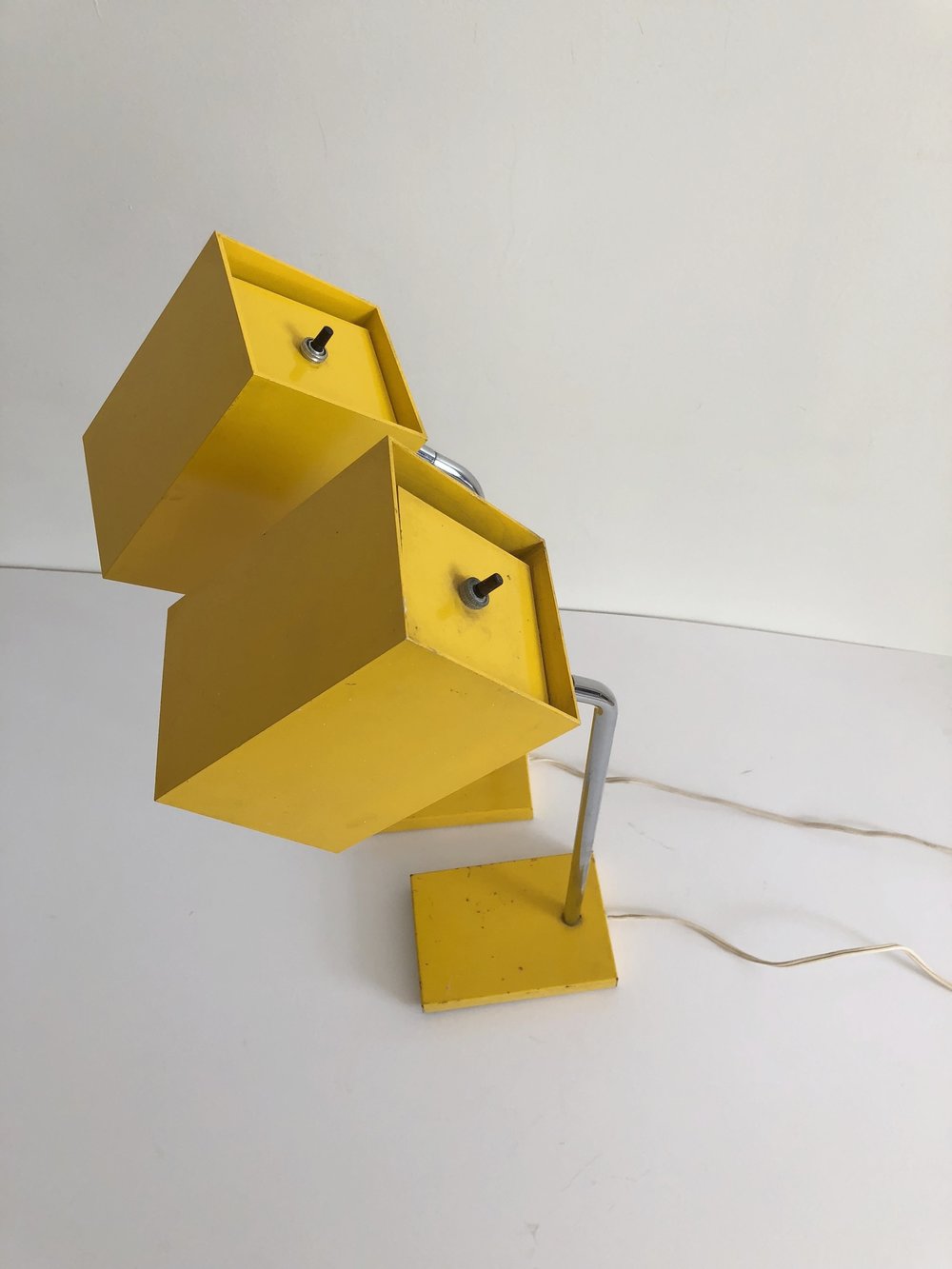 1960s Yellow Robert Sonneman for Kovacs Cube Lamp- Single
