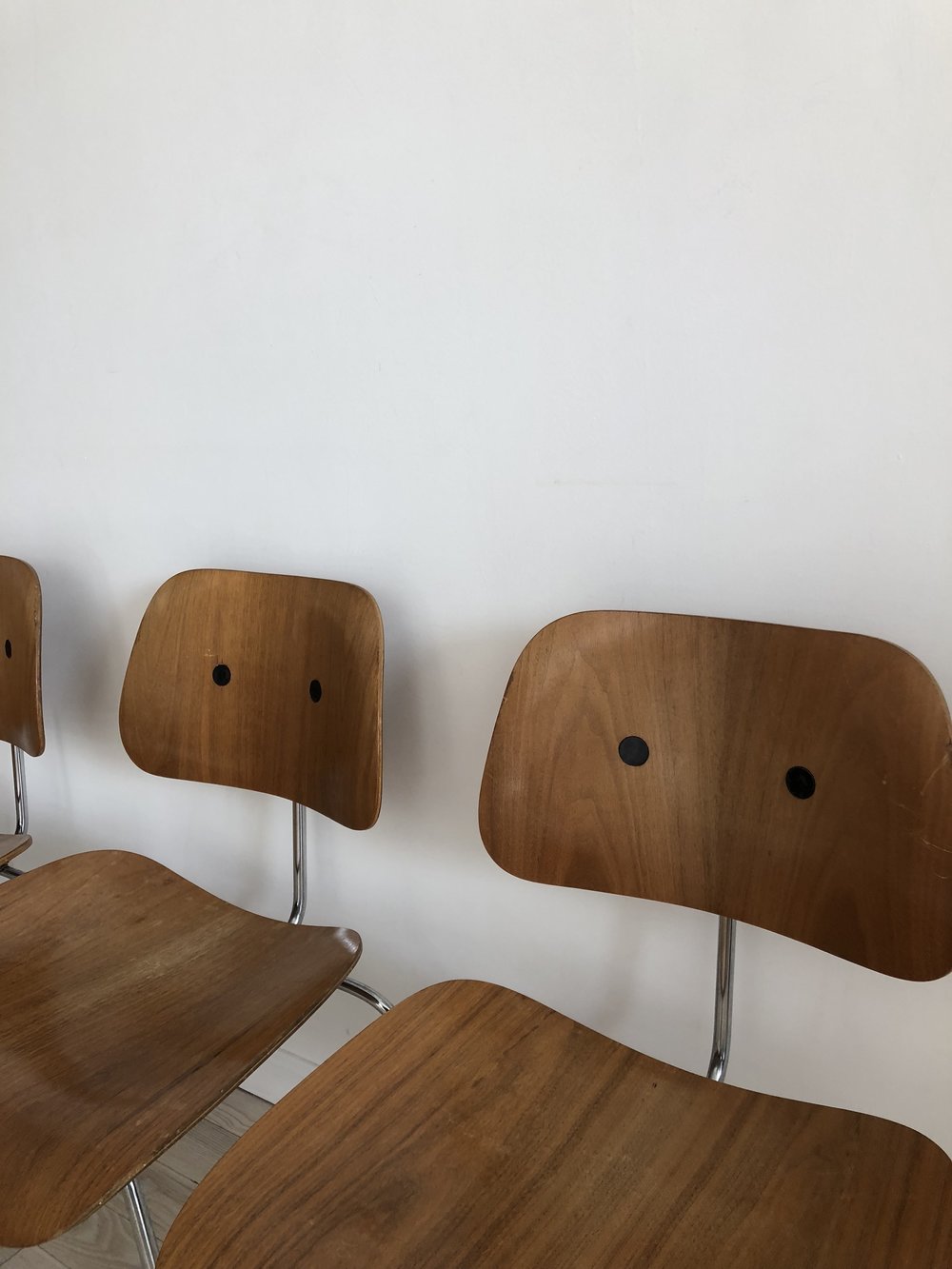 Original Early Eames for Herman Miller DCM Set of 4 Chairs