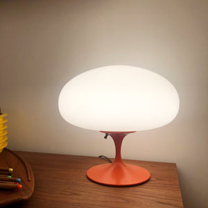 1960s Orange Laurel Lamp w/ Frosted Glass Mushroom Shade