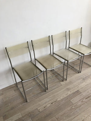 Set of 4, 1970s Italian Clear PVC Spaghetti Chairs by Giandomenico Belotti for Alias
