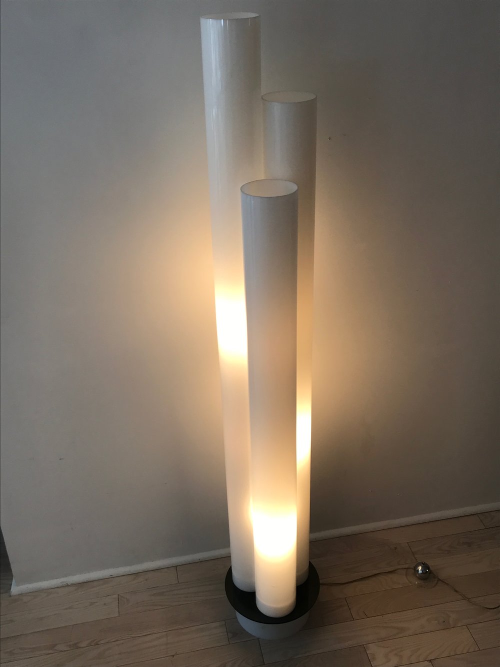Mid Century Plexi Cylinder Floor Lamp