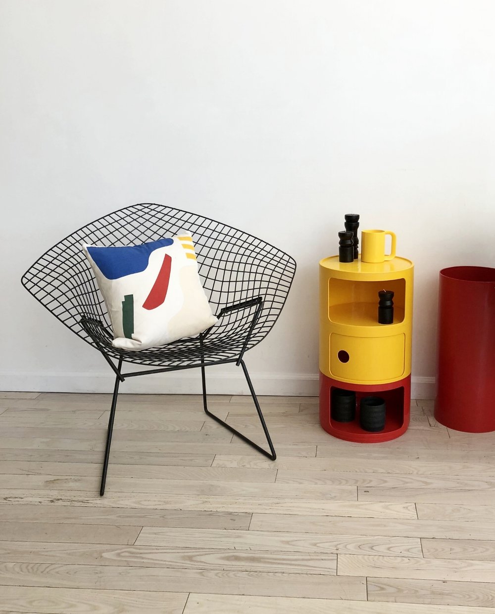 1970s Yellow and Red Plastic Componibili Unit Designed by Anna Castelli for Kartell