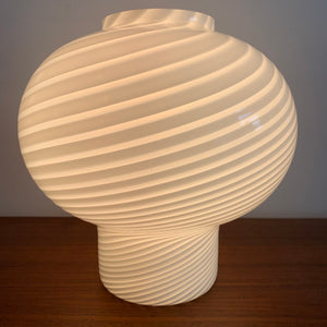 1970s Vetri Murano Hand Blown Swirl Glass Mushroom Lamp