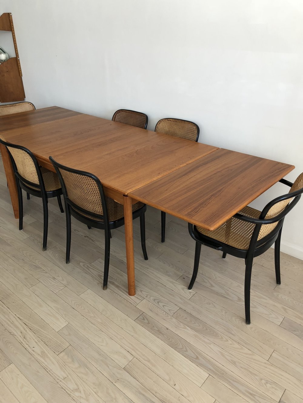 Danish Teak Mid Century Dining Table with Push-Pull Leaves