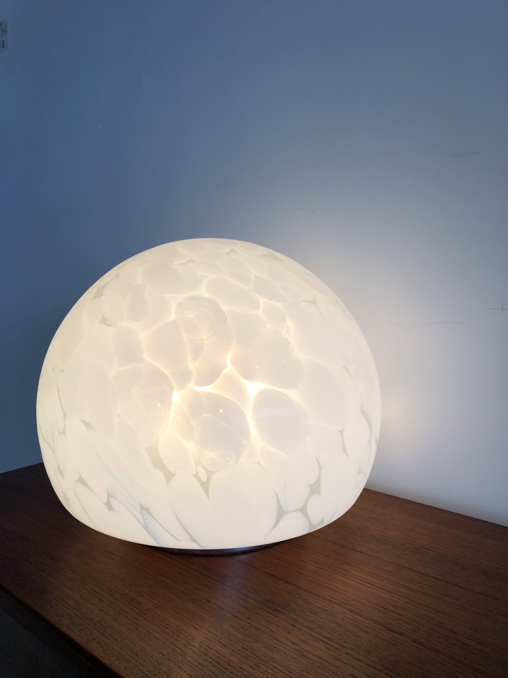 Vintage 1970s Murano Glass Speckled Orb Table Lamp