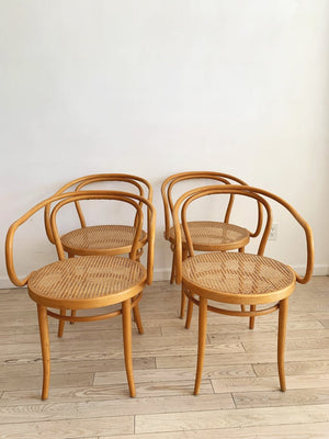 Mid Century Bentwood and Hand Caned B9 Arm Chair-Each