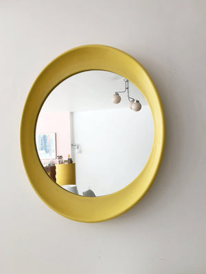 1970s Yellow Plastic Wall Mirror