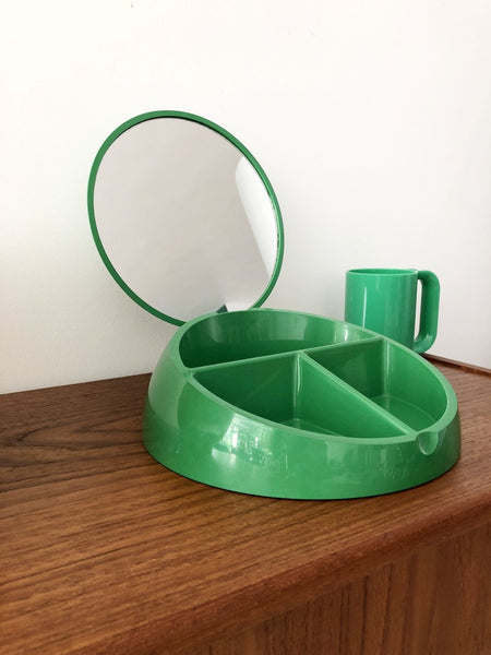 Space Age Kelly Green Plastic Italian Jewelry Box / Vanity – Home