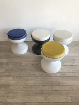 1967 Rocchetto Kartell Stool W/ Velvet Cushion-Single (Choose Color)