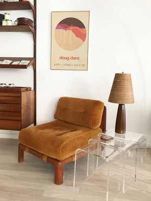 Mid Century Fumed Oak Scandinavian Lounge Chair