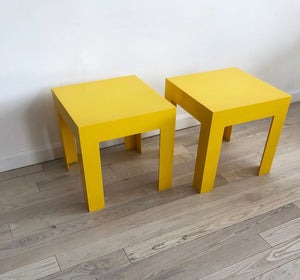 1970s Yellow Plastic Side Table-Single