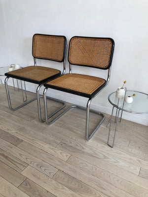 Pair of 1970s Cane Cantilever Cesca Chairs Made in Italy