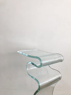 Vintage Freeform Sculptural Glass Table/Bench/Pedestal by Laurel Fyfe