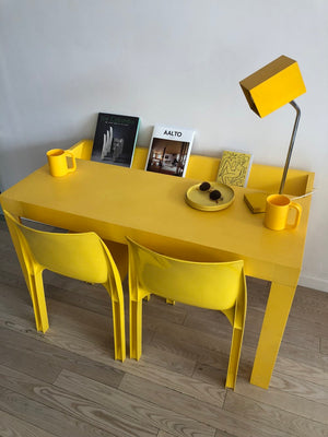 1970s Syroco Plastic Yellow Parsons Desk