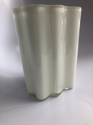 Iitala White Cloud Glass Vase, Made in Finland