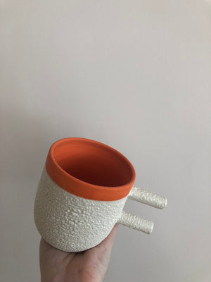 Ceramic Handmade Lamb Chop Orange Mug