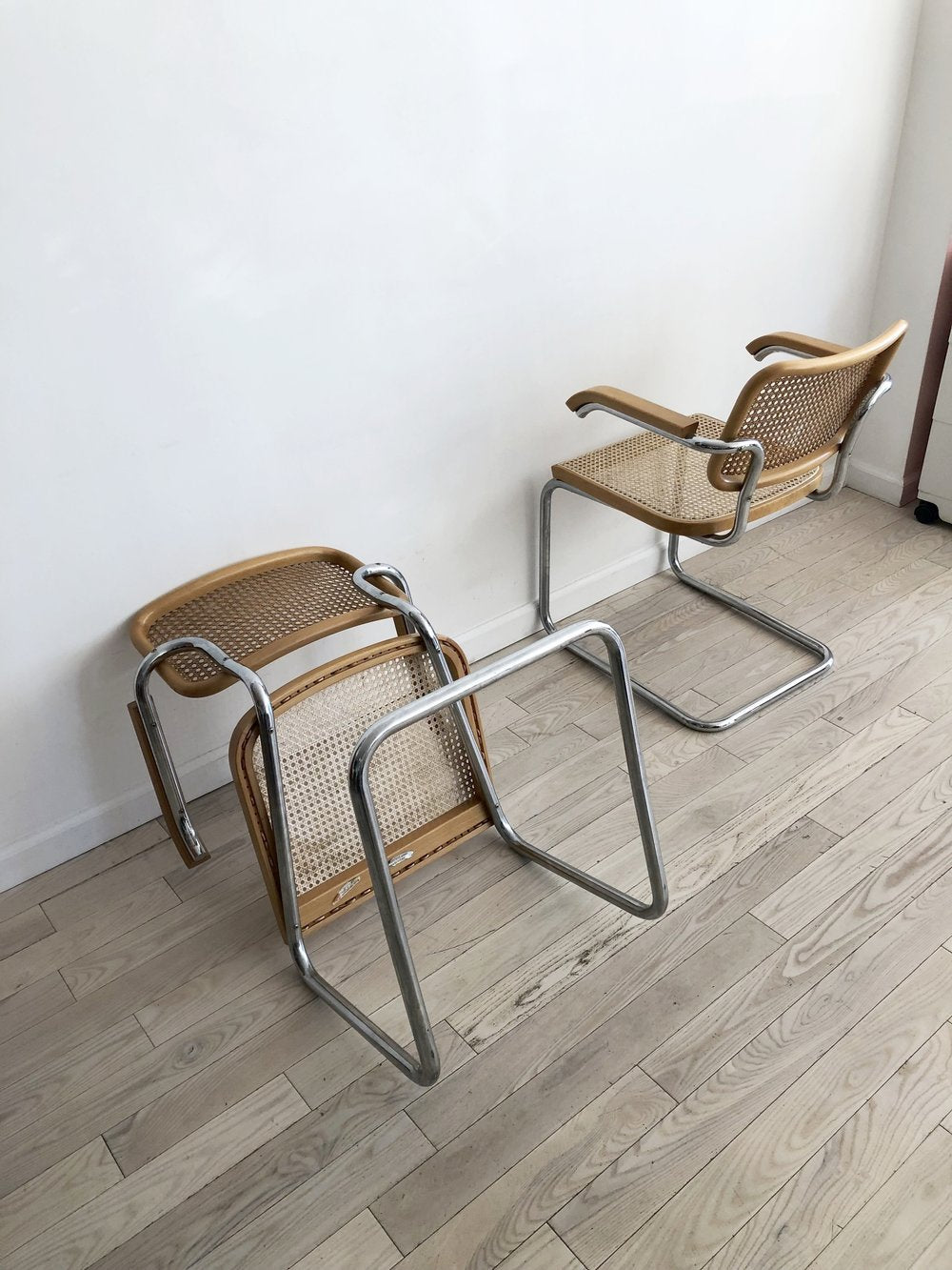 1973 Marcel Breuer Cane Cesca Armed Chairs by Knoll Produced by Gavina - PAIR