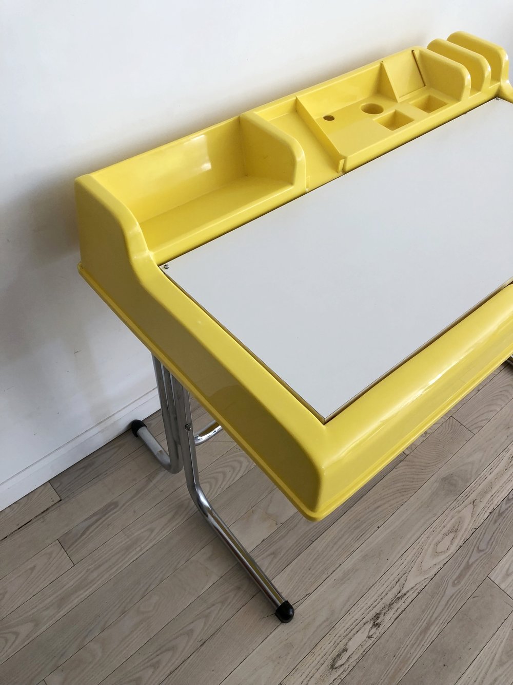 1970s Yellow Plastic Desk