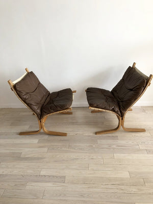 1960s Westnofa Bent Birch + Leather Siesta Chair From Norway