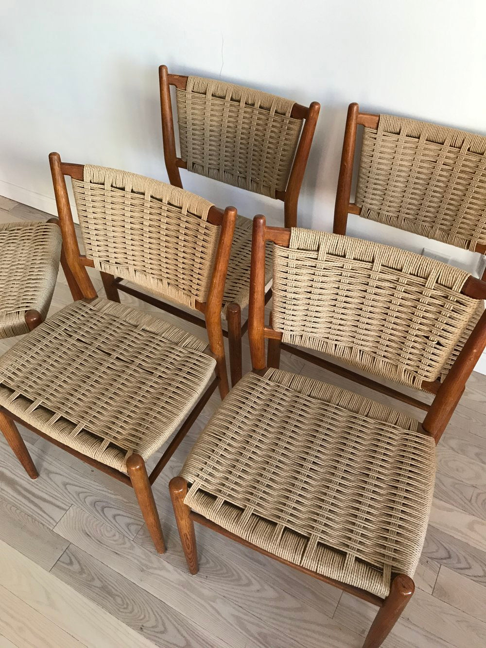 Mid Century Scandinavian Teak Bendt Winge Dining Chairs-4