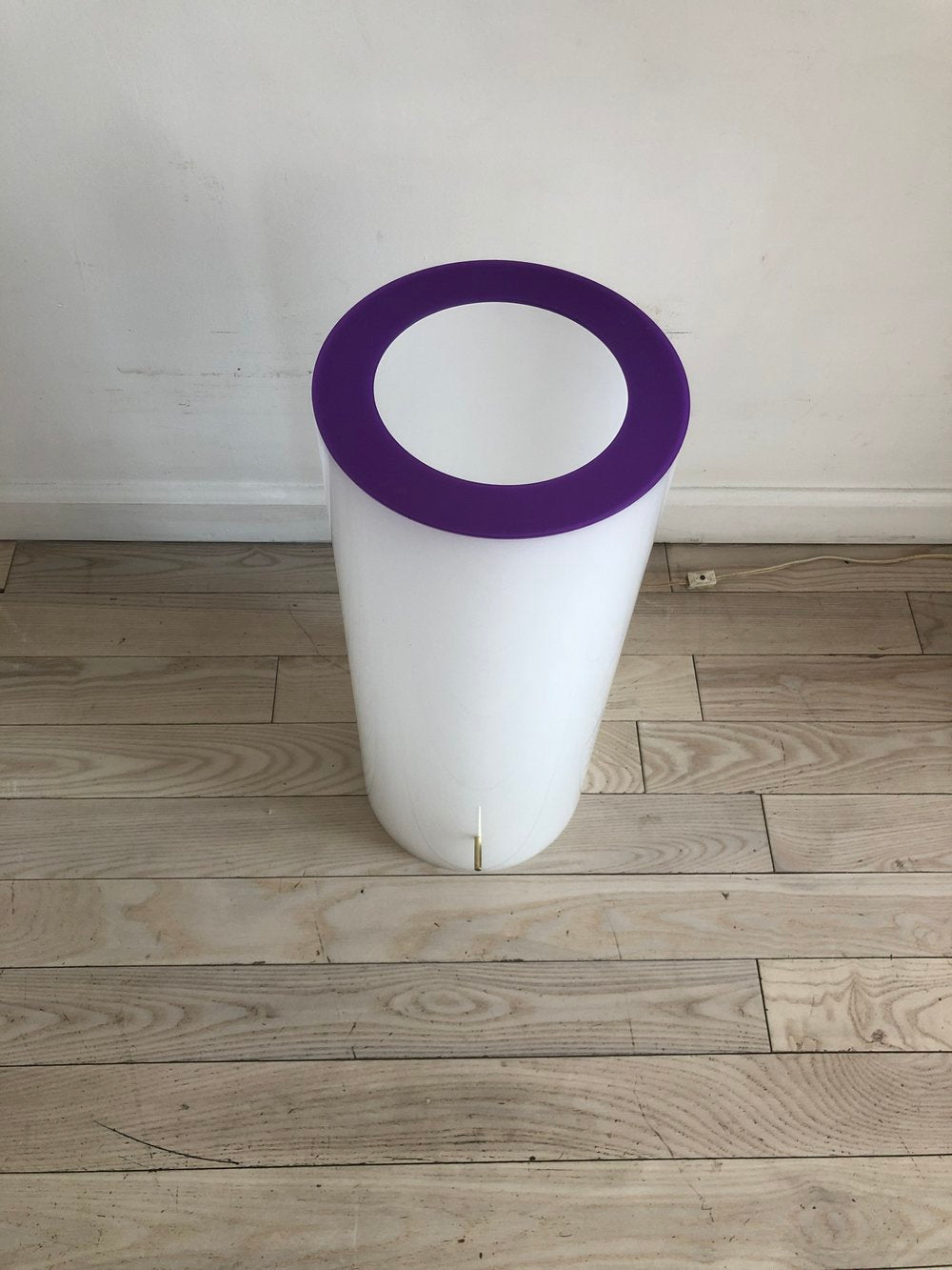 1965 Paul Mayen Plexi Cylinder Lamp W/ Purple Top