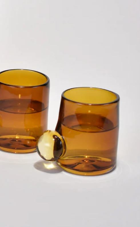 Amber Glass Bubble Cup