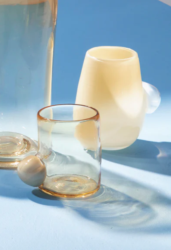 Cream Glass Bubble Cup