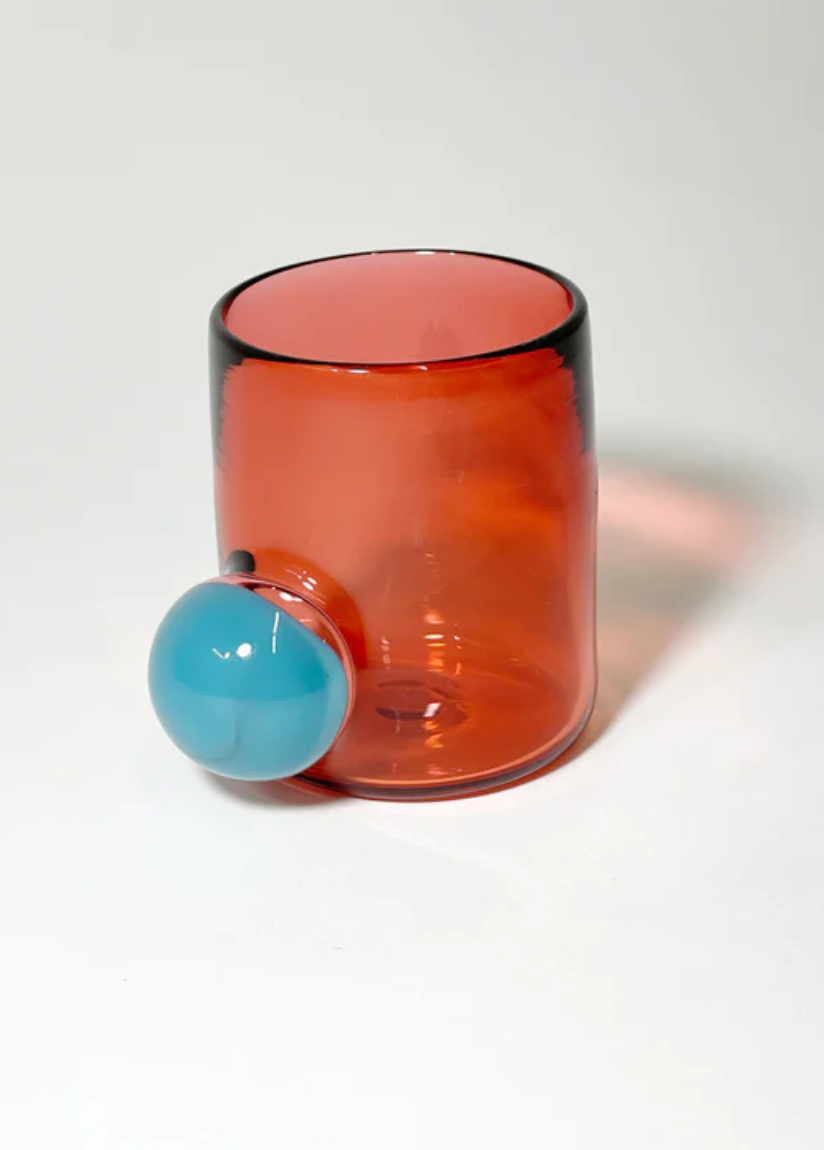 Ruby and Blue Bubble Glass Cup – Home Union NYC