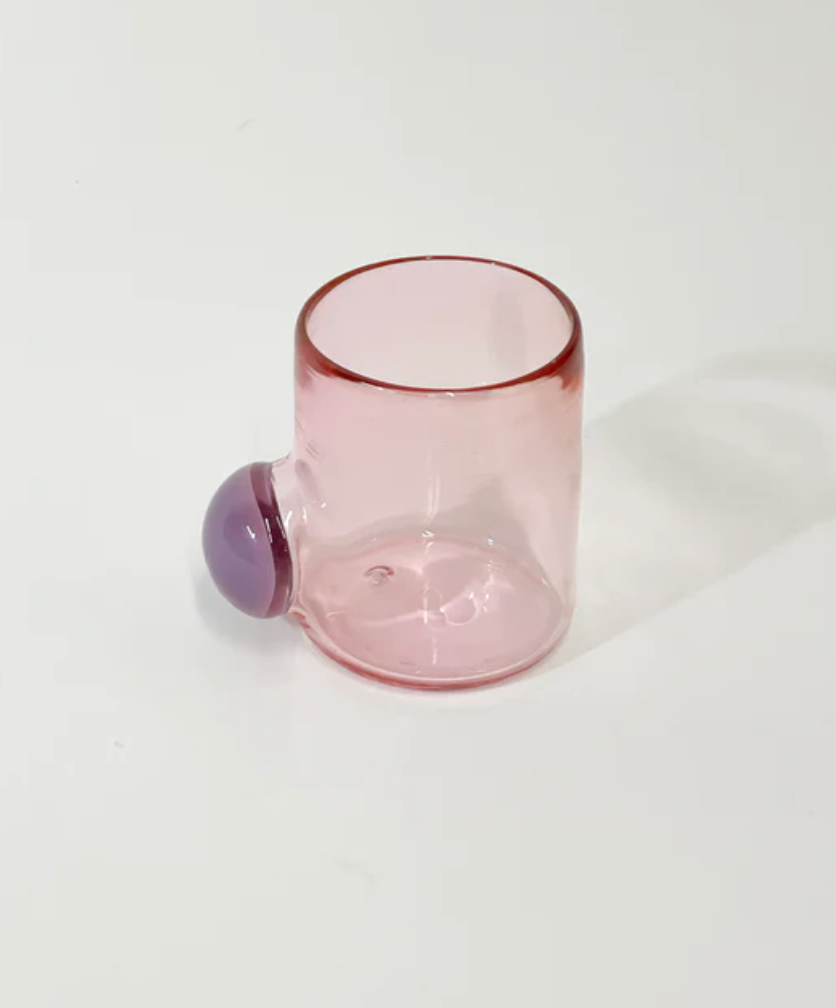 Pale Pink and Lavender Glass Bubble Cup