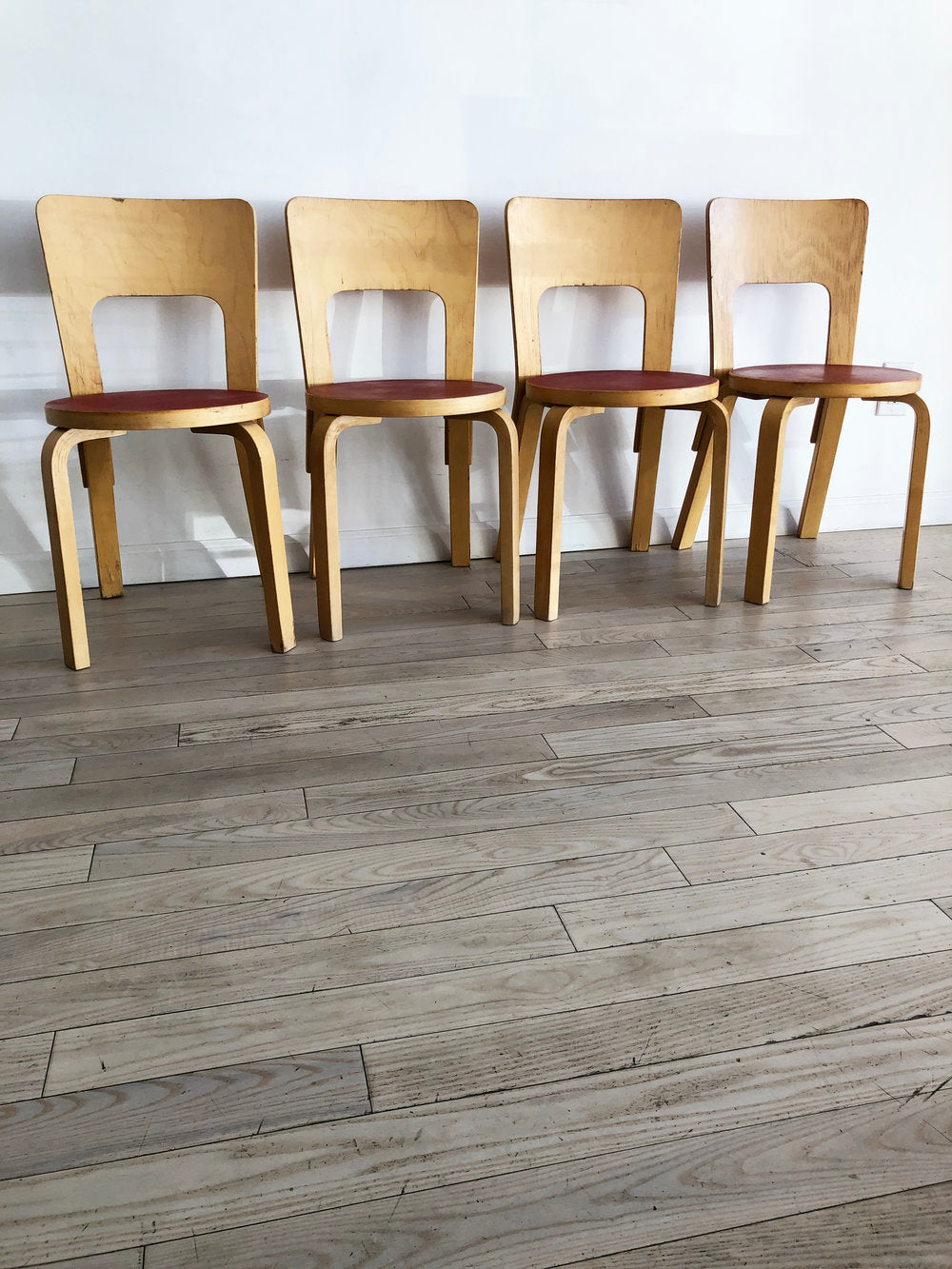 Super Old Alvar Aalto Set of 4 Chair 66 Dining Chairs-SET