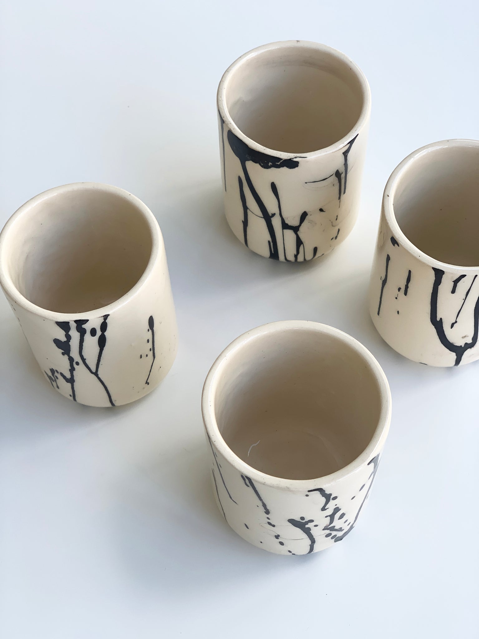 Black and White Glazed Ceramic Handmade Mug