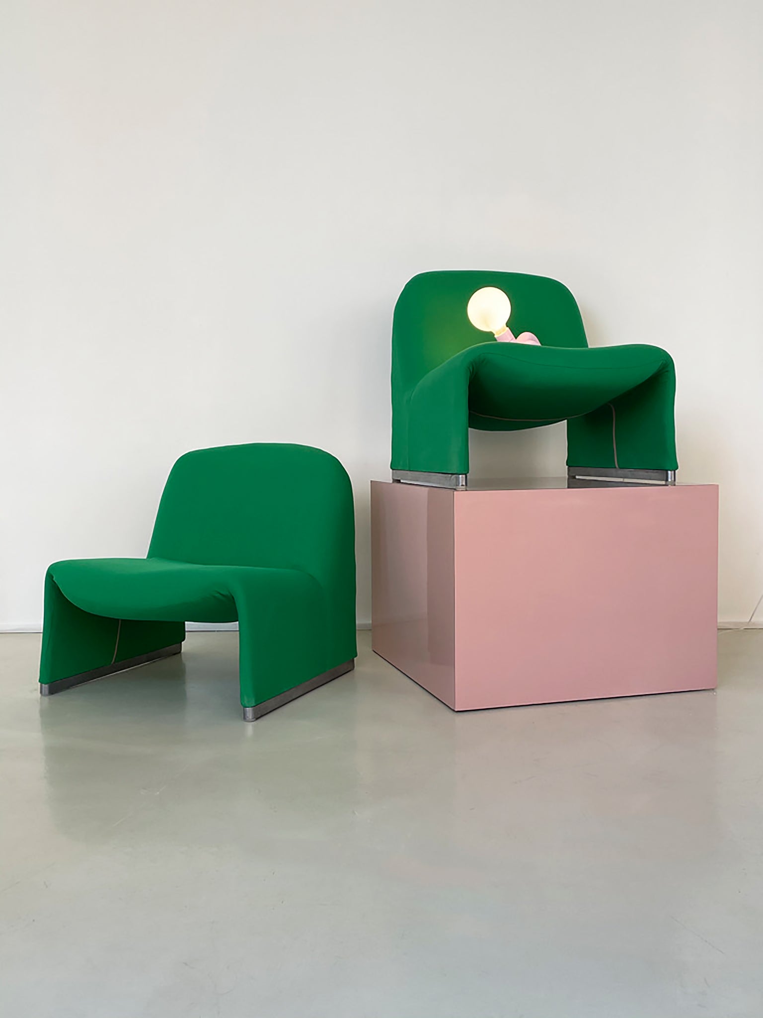 1970s Kelly Green Alky Chair by Giancarlo Piretti for Castelli