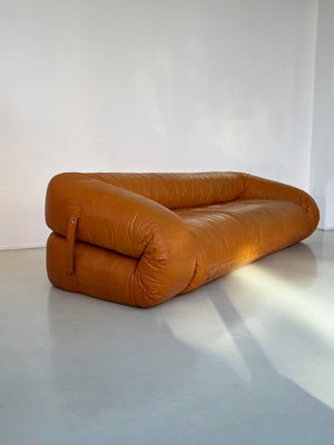 1970s Leather Anfibio Sofa by Alessandro Becchi