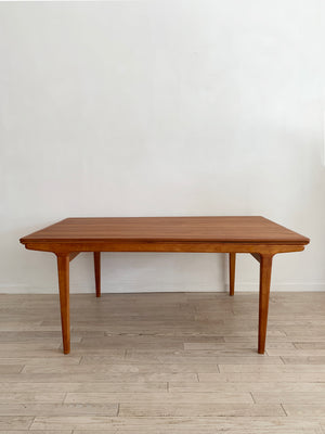 Mid Century Teak Expandable Dining Table by Johannes Andersen
