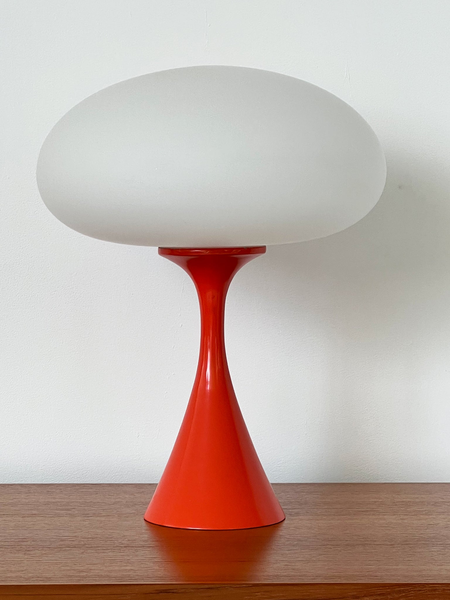 1960s Atomic Orange Laurel Mushroom Lamp