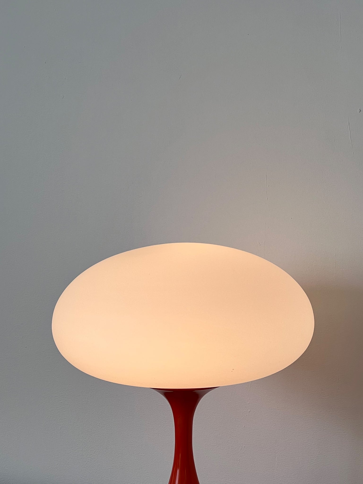 1960s Atomic Orange Laurel Mushroom Lamp