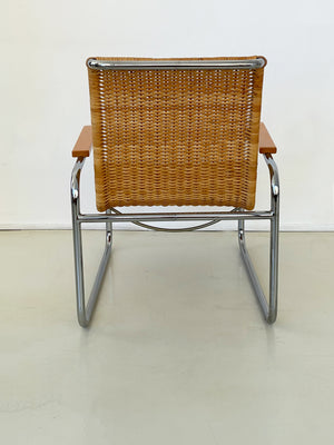 1970s Marcel Breuer B35 Rattan Arm Chair for ICF